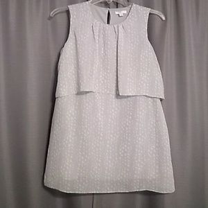 Light Grey and White Charming Charlie Dress